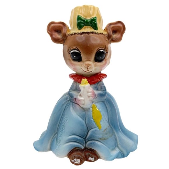 Vintage Josef Originals Mouse Village Cake Topper Figurine Anthropomorphic - Picture 1 of 10